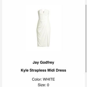 Jay Godfrey Kyle white strapless midi dress